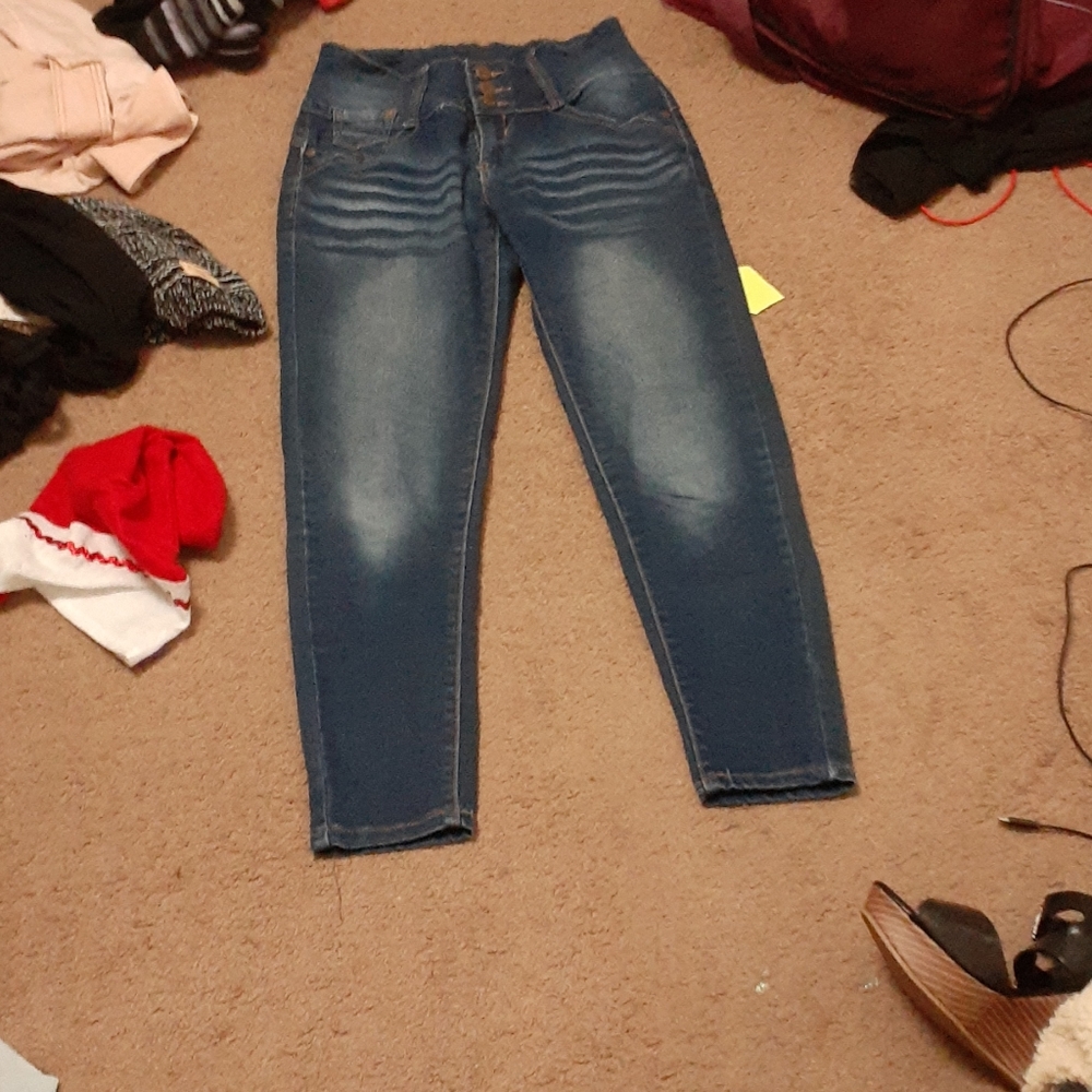 A pair of blue Jean's